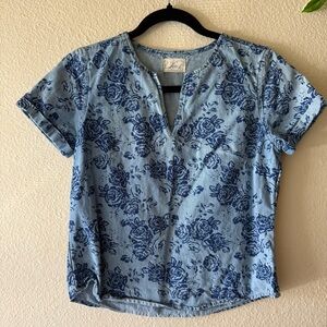 Levi's Floral Denim Blouse